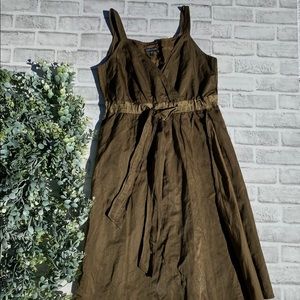 Eileen Fisher Green Steel Satin Sun Dress